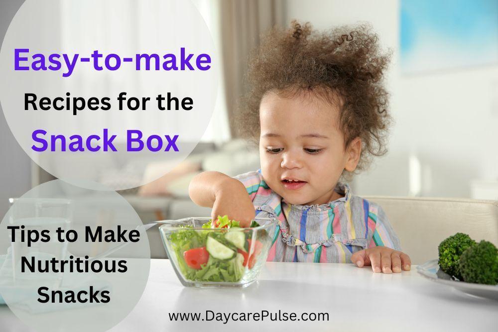 Daycare Snack Menu Ideas Need some inspiration for healthy and yummy snacks that you can pre-pack for your kid's daycare? We've got the perfect solution to get your creative mode on.