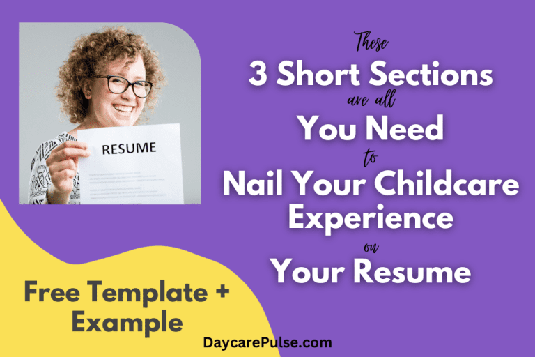 Confidently Put Daycare Job on Resume| Template+ Example